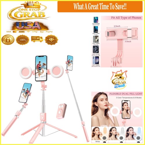 Treppiede selfie stick rosa - selfie,